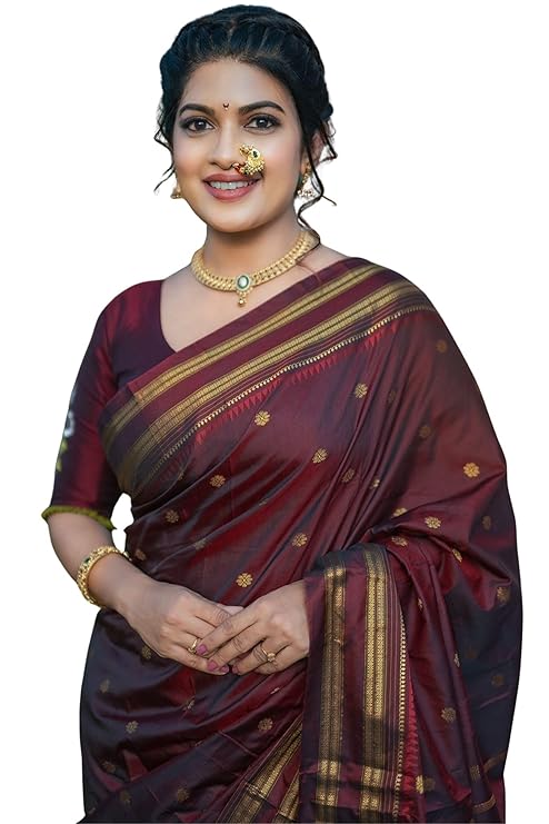 Kanjivaram Pure Soft Silk Saree Brown