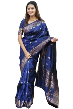 Kanjivaram Pure Soft Silk Saree Blue