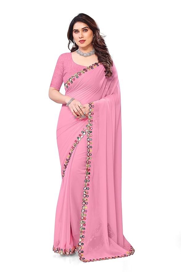 New Fency Georgette Cut Work Saree