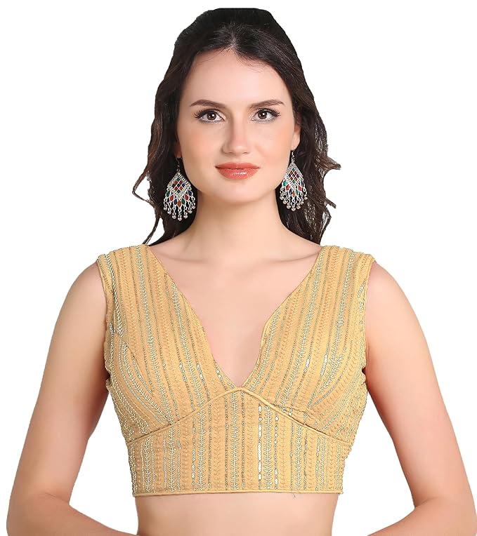 Sweetheart Neck Blouse Sleeveless Gold
