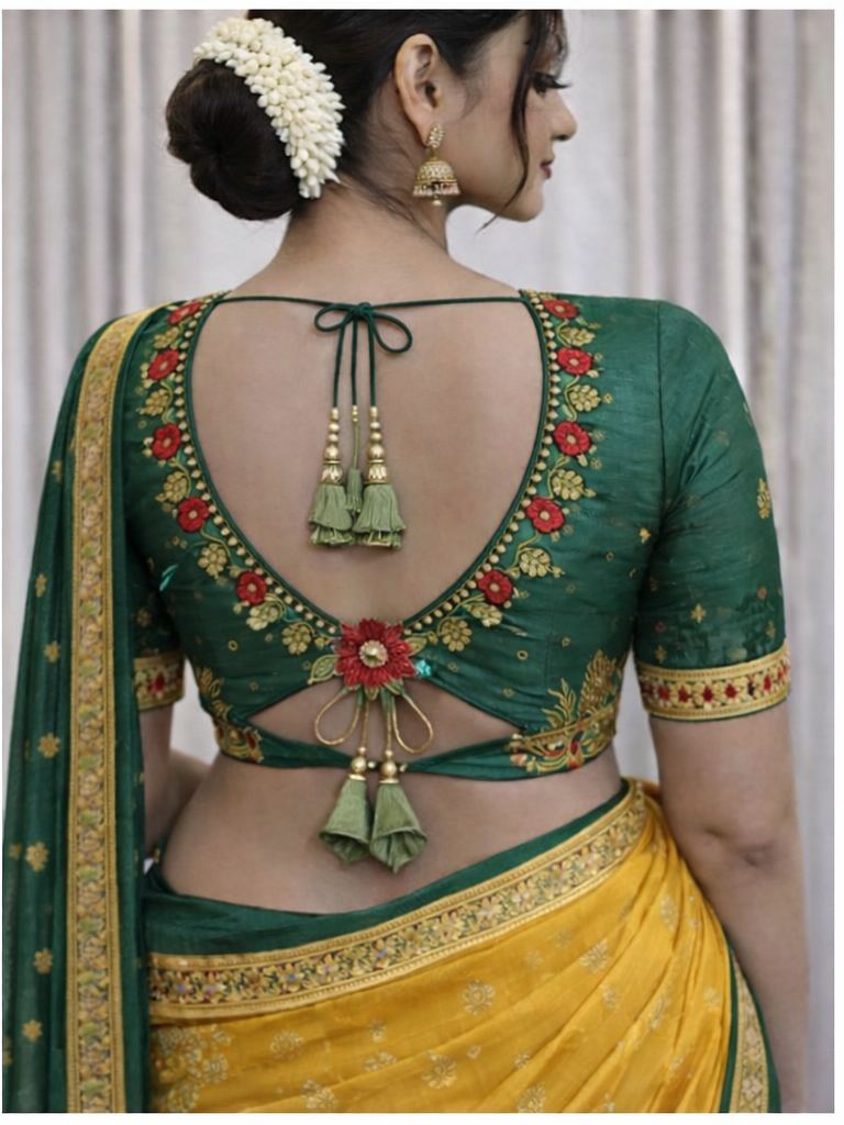 Dark Green Designer Blouse