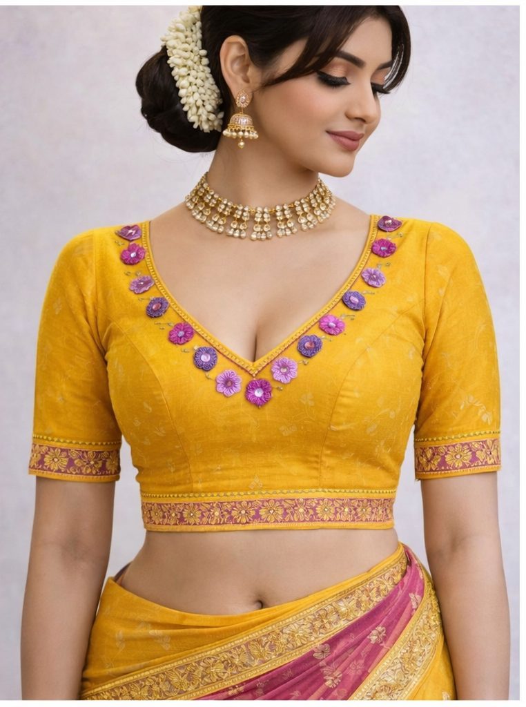 Mustard Yellow Designer Blouse